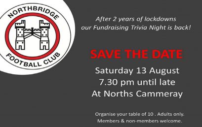 Fundraising Trivia Night SAVE THE DATE Saturday 13 August